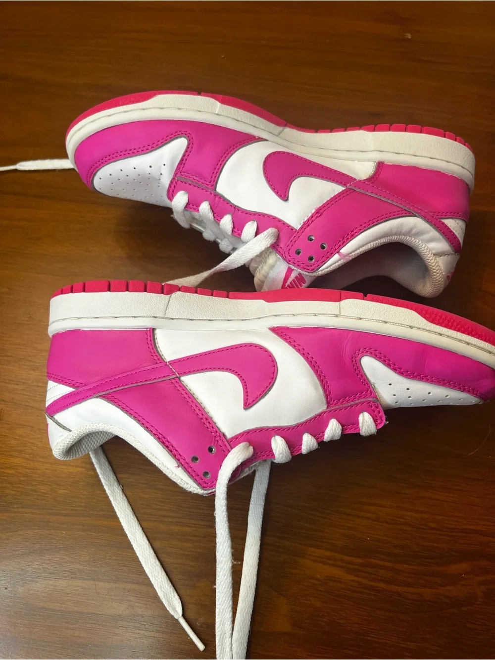 Nike White and Hot Pink Low-Top Sneakers